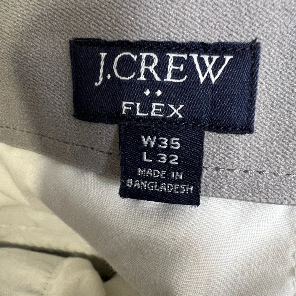 J.Crew Flex Straight Fit Chino‎ Pants Gray W35 L32 Cotton Blend Casual Work